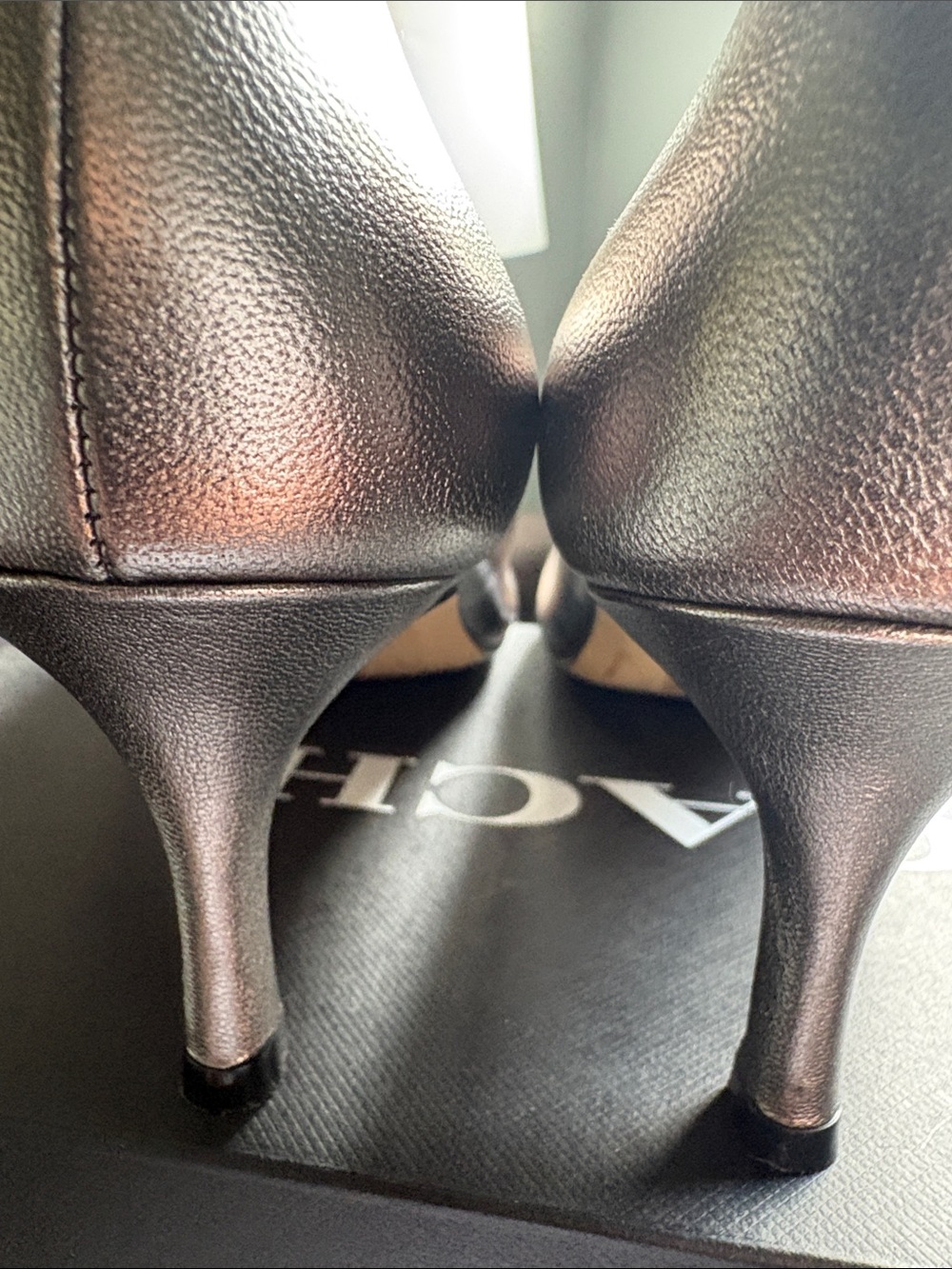 Coach Pewter Metallic Pointed-Toe Pumps - Picture 8 of 8